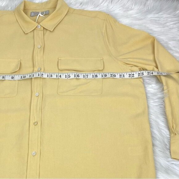 Everlane‎ Women's NWT Yellow Silk Relaxed Long Sleeve Designer Shirt 10/C46 - Picture 10 of 11